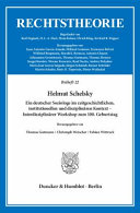 Helmut Schelsky : ein deutscher Soziologe im zeitgeschichtlichen, institutionellen und disziplinären Kontext : interdisziplinärer Workshop zum 100. Geburtstag /