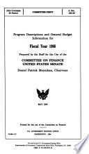 Program descriptions and general budget information for fiscal year 1995 /