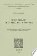 Gaston Paris et la philologie romane /