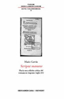 Scripta manent : hacia una edicion critica del romancero impreso (siglo XVI) /