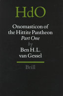 Onomasticon of the Hittite pantheon /